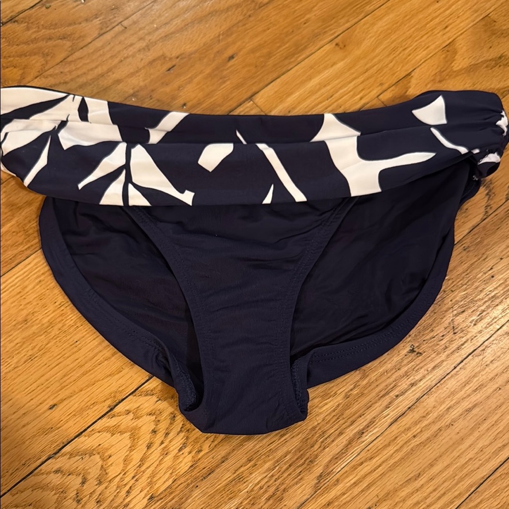 Anne Cole Navy and White Bikini Bottom